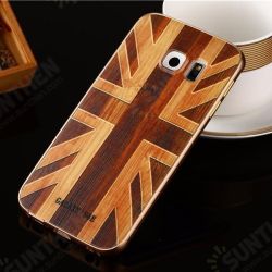 Wooden Pattern Hard Back Case Gold Alloy Frame Protective Shell for Samsung Galaxy S6 Edge Wooden Pattern Hard Back Case Gold Alloy Frame Protective Shell for Samsung Galaxy S6 Edge