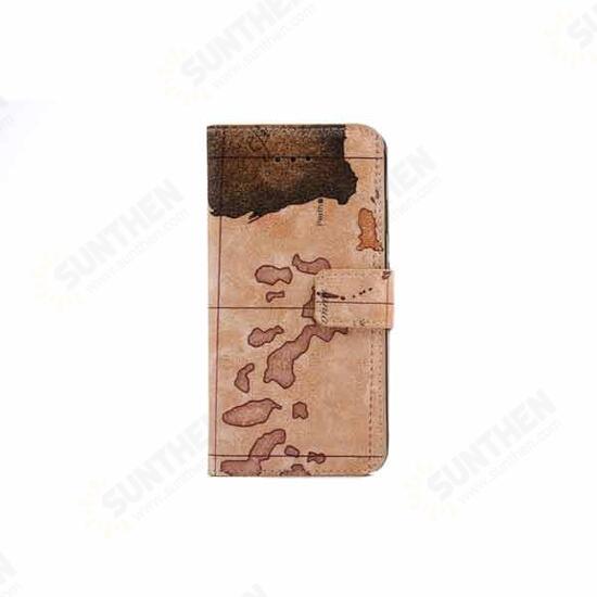 Worldwide Map Card Slot Bracket Case For iPhone 6 6s