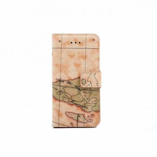 Worldwide Map Card Slot Bracket Case For iPhone 6 6s