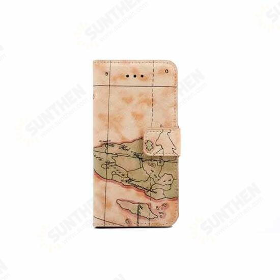 Worldwide Map Card Slot Bracket Case For iPhone 6 6s