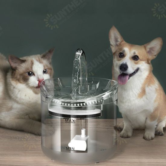 1.8L Pet Water Dispenser Filter Automatic Circulation Water Pet Fountain 2 Water Flow Modes 6° Slope Design Ultra Silent Pump