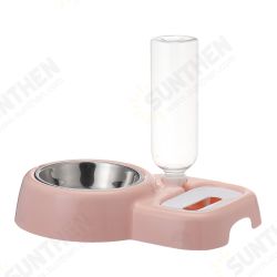 2 In 1 Automatic Pet Bowl 500ml Adjustable Drinking Fountain Dog Cat Food Feeder
