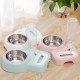 2 In 1 Automatic Pet Bowl 500ml Adjustable Drinking Fountain Dog Cat Food Feeder