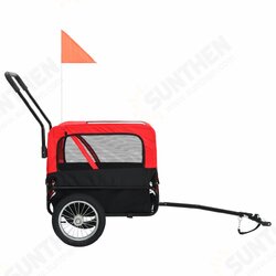 2-in-1 Pet Bike Trailer & Jogging Stroller Red and Black 2-in-1 Pet Bike Trailer & Jogging Stroller Red and Black