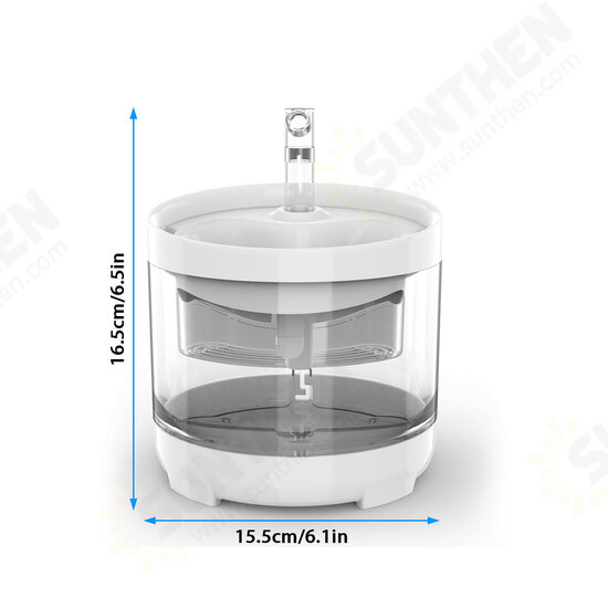 2L Automatic Water Dispenser Adjustable Water Flow Cat Water Fountain Clear Ultra Quiet Cat Dog Water Dispenser Feeder Bowl