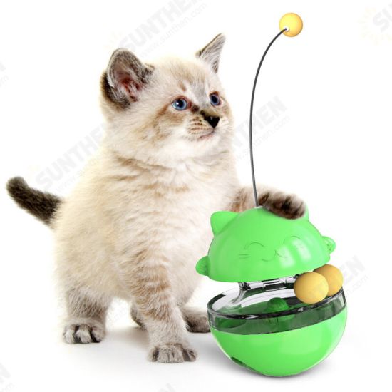 3-In-1 Interactive Cat Leaking Food Ball with Teasing Wand Pet Slow Food