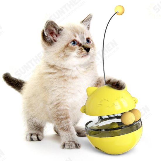 3-In-1 Interactive Cat Leaking Food Ball with Teasing Wand Pet Slow Food