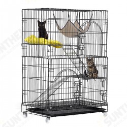 3-Tier Cat Cage Cat Playpen Kennel Crate Chinchilla Rat Box Cage Enclosure with Ladders Platforms Beds Latches Tray Hammock 3-Tier Cat Cage Cat Playpen Kennel Crate Chinchilla Rat Box Cage Enclosure with Ladders Platforms Beds Latches Tray Hammock