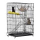 3-Tier Cat Cage Cat Playpen Kennel Crate Chinchilla Rat Box Cage Enclosure with Ladders Platforms Beds Latches Tray Hammock