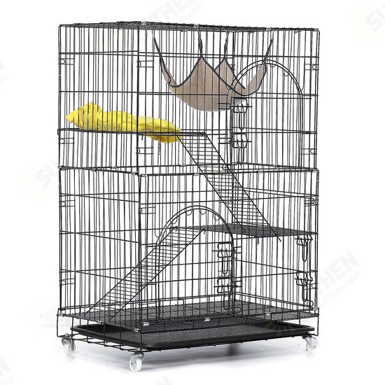 3-Tier Cat Cage Cat Playpen Kennel Crate Chinchilla Rat Box Cage Enclosure with Ladders Platforms Beds Latches Tray Hammock 3-Tier Cat Cage Cat Playpen Kennel Crate Chinchilla Rat Box Cage Enclosure with Ladders Platforms Beds Latches Tray Hammock