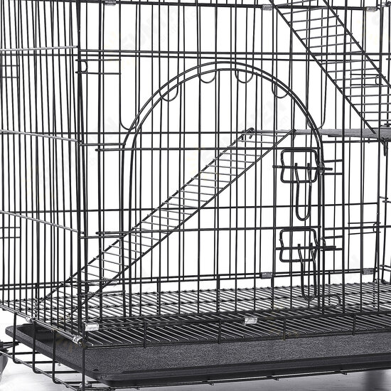 3-Tier Cat Cage Cat Playpen Kennel Crate Chinchilla Rat Box Cage Enclosure with Ladders Platforms Beds Latches Tray Hammock 3-Tier Cat Cage Cat Playpen Kennel Crate Chinchilla Rat Box Cage Enclosure with Ladders Platforms Beds Latches Tray Hammock
