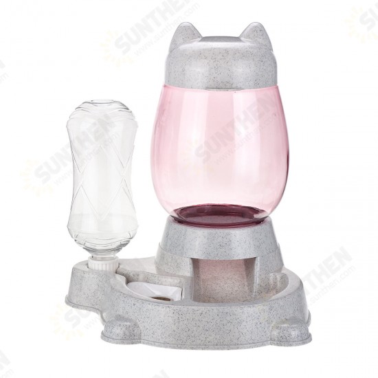 800ml+300ml Automatic Pet Dog Cat Puppy Dispenser 2 in 1 Food Drink Water Dish Feeder