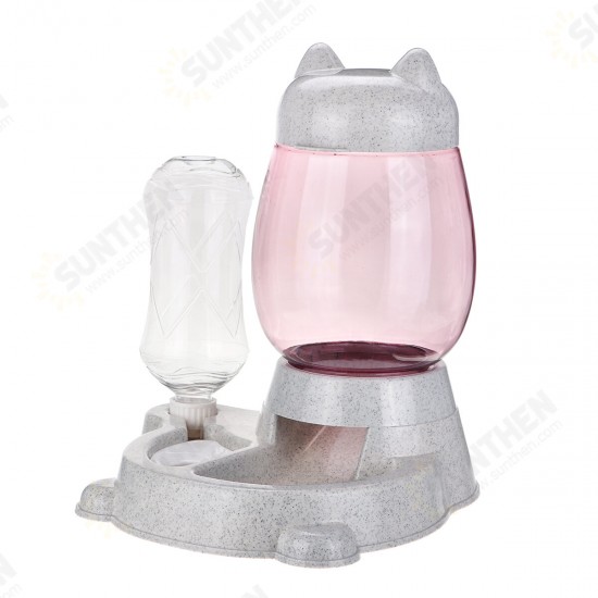 800ml+300ml Automatic Pet Dog Cat Puppy Dispenser 2 in 1 Food Drink Water Dish Feeder