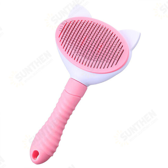 Button Pet Hair Removal Comb Stainless Steel Pet Needle Comb Floating Pet Cleaning Supplies