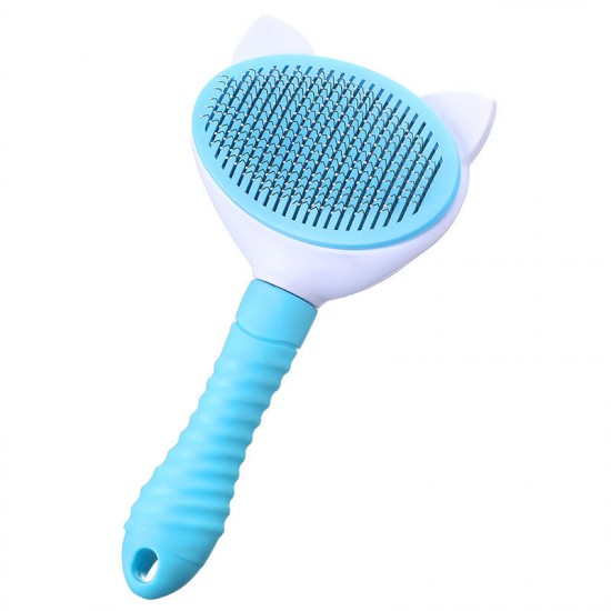 Button Pet Hair Removal Comb Stainless Steel Pet Needle Comb Floating Pet Cleaning Supplies