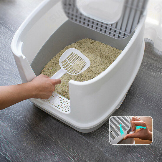 Cat Litter Box Fully Enclosed Anti-Splash Deodorant Cat Toilet For Cats Two-Way with Shovel High Capacity Pet Supplies Litter Ash Tray Bedpan Barrier Sandbox