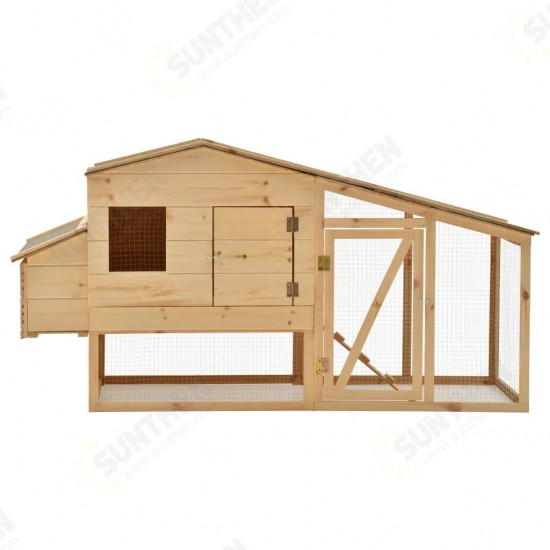 Chicken Cage Solid Pine Wood 70.1inchx26.4inchx36.2inch