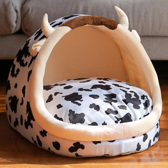 Cute Animal Design Comfortable Indoor House Bed Pet Dog Cat Nests Pad Soft Fleece Bed