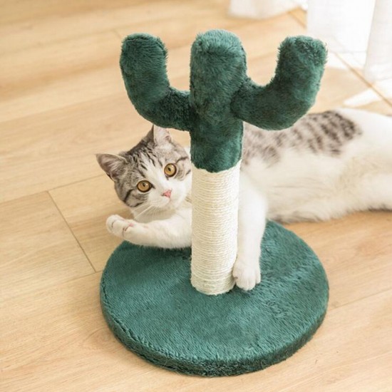Cute Cactus Pet Cat Tree Toys with Ball Scratcher Posts for Cats Kitten Climbing Tree Cat Toy Protecting Furniture Fast Delivery