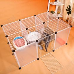 DIY Large Cat Villa Home Pet Bed Pet Cage White Wire Fence Dog Kennel Anti-skip Cat Fence Plastic Home Wooden Hammer DIY Large Cat Villa Home Pet Bed Pet Cage White Wire Fence Dog Kennel Anti-skip Cat Fence Plastic Home Wooden Hammer