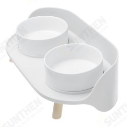 Double Holes Ceramic Cat Feeder Bowl Splash-proof High Quality Ceramic Pet Bowl Separate Design, Anti-slip Design Double Holes Ceramic Cat Feeder Bowl Splash-proof High Quality Ceramic Pet Bowl Separate Design, Anti-slip Design
