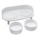 Double Holes Ceramic Cat Feeder Bowl Splash-proof High Quality Ceramic Pet Bowl Separate Design, Anti-slip Design