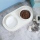 Double Holes Ceramic Cat Feeder Bowl Splash-proof High Quality Ceramic Pet Bowl Separate Design, Anti-slip Design