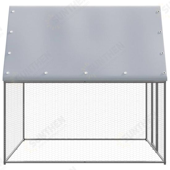 150776 Chicken Cage 2x2x2 m Galvanised Steel Pet Supplies Rabbit House Pet Home Puppy Bedpen Fence Playpen