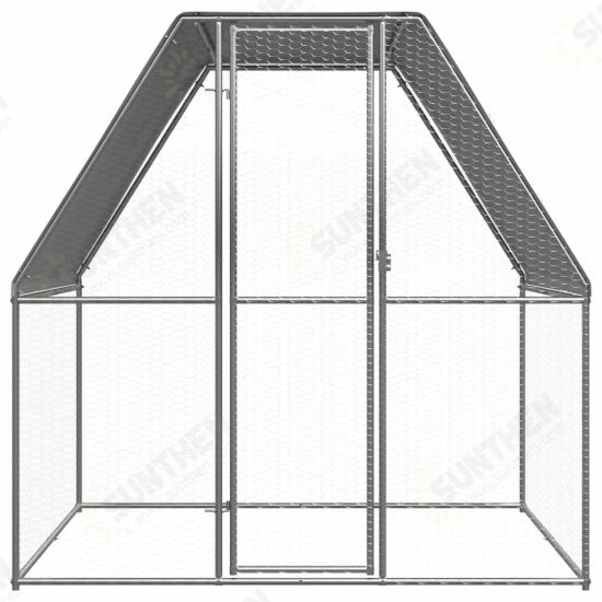 150776 Chicken Cage 2x2x2 m Galvanised Steel Pet Supplies Rabbit House Pet Home Puppy Bedpen Fence Playpen