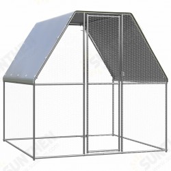 150776 Chicken Cage 2x2x2 m Galvanised Steel Pet Supplies Rabbit House Pet Home Puppy Bedpen Fence Playpen