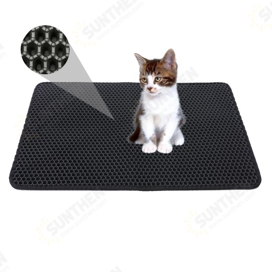 Honeycomb Cat Litter Mat Litter Trapping Mat, 24inch*18inch Inch Honeycomb Double Layer Design Waterproof Urine Proof Trapper Mat for Litter Boxes, Large Size Easy Clean Scatter Control