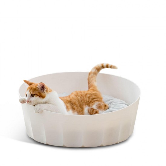 White Round Pet Cat Nestt Sleeping House Bed Washable Soft Material From Cats Supplies Sofa