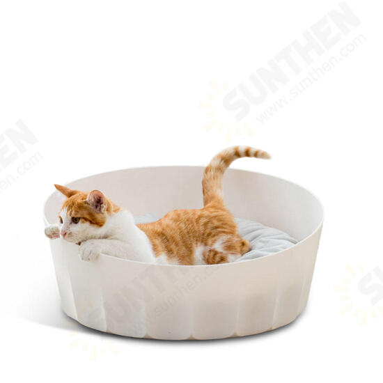 White Round Pet Cat Nestt Sleeping House Bed Washable Soft Material From Cats Supplies Sofa