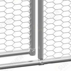 Outdoor Chicken Cage 6.6'x19.7'x6.6' Galvanized Steel Outdoor Chicken Cage 6.6'x19.7'x6.6' Galvanized Steel
