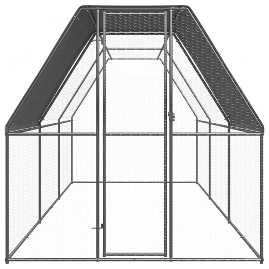 Outdoor Chicken Cage 6.6'x19.7'x6.6' Galvanized Steel