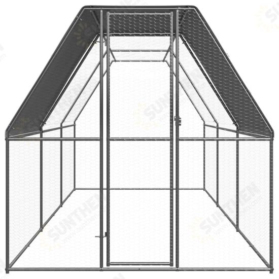 Outdoor Chicken Cage 6.6'x19.7'x6.6' Galvanized Steel