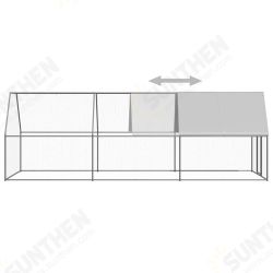 Outdoor Chicken Cage 6.6'x19.7'x6.6' Galvanized Steel Outdoor Chicken Cage 6.6'x19.7'x6.6' Galvanized Steel