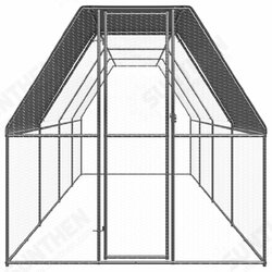Outdoor Chicken Cage 6.6'x26.2'x6.6' Galvanized Steel Outdoor Chicken Cage 6.6'x26.2'x6.6' Galvanized Steel