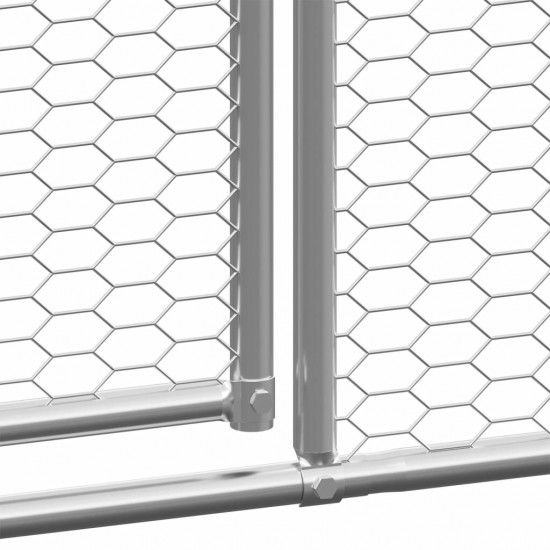 Outdoor Chicken Cage 6.6'x26.2'x6.6' Galvanized Steel
