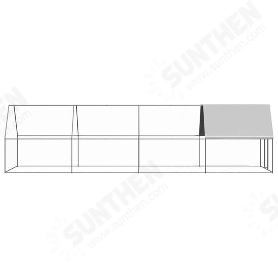 Outdoor Chicken Cage 6.6'x26.2'x6.6' Galvanized Steel