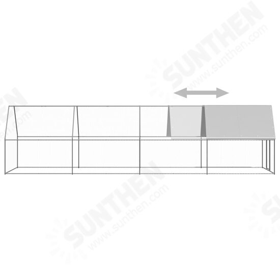 Outdoor Chicken Cage 6.6'x26.2'x6.6' Galvanized Steel