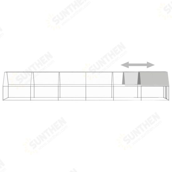 Outdoor Chicken Cage 6.6'x39.4'x6.6' Galvanized Steel