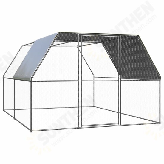 Outdoor Chicken Cage 9.8'x13.1'x6.6' Galvanized Steel