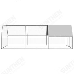 Outdoor Chicken Cage 9.8'x19.7'x6.6' Galvanized Steel Outdoor Chicken Cage 9.8'x19.7'x6.6' Galvanized Steel