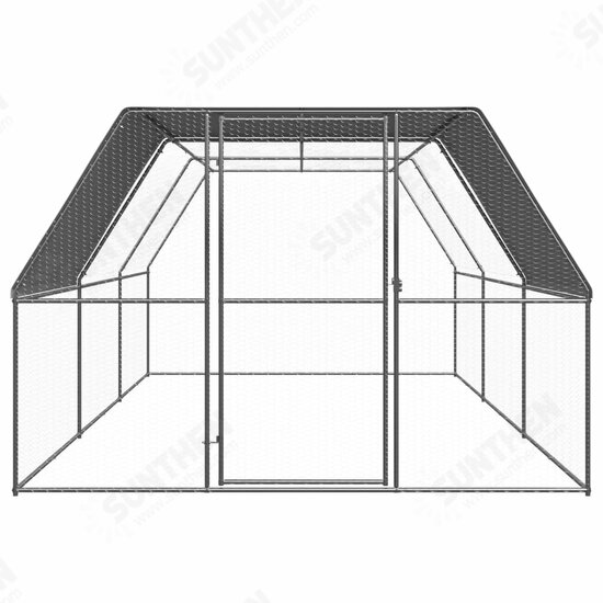 Outdoor Chicken Cage 9.8'x19.7'x6.6' Galvanized Steel