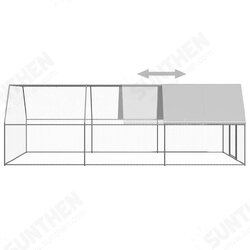 Outdoor Chicken Cage 9.8'x19.7'x6.6' Galvanized Steel Outdoor Chicken Cage 9.8'x19.7'x6.6' Galvanized Steel