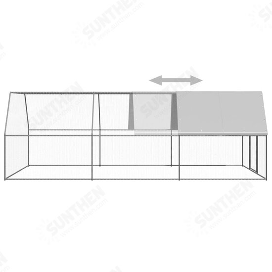 Outdoor Chicken Cage 9.8'x19.7'x6.6' Galvanized Steel