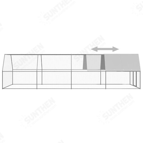 Outdoor Chicken Cage 9.8'x26.2'x6.6' Galvanized Steel