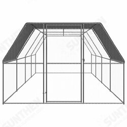 Outdoor Chicken Cage 9.8'x26.2'x6.6' Galvanized Steel Outdoor Chicken Cage 9.8'x26.2'x6.6' Galvanized Steel