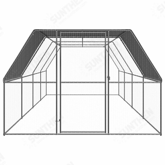 Outdoor Chicken Cage 9.8'x26.2'x6.6' Galvanized Steel